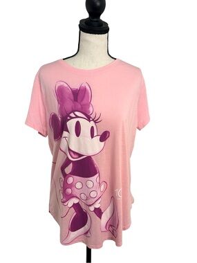 Disney Minnie Mouse Pink Graphic Tee Women’s M/L Disney 100 Oversized Shirt